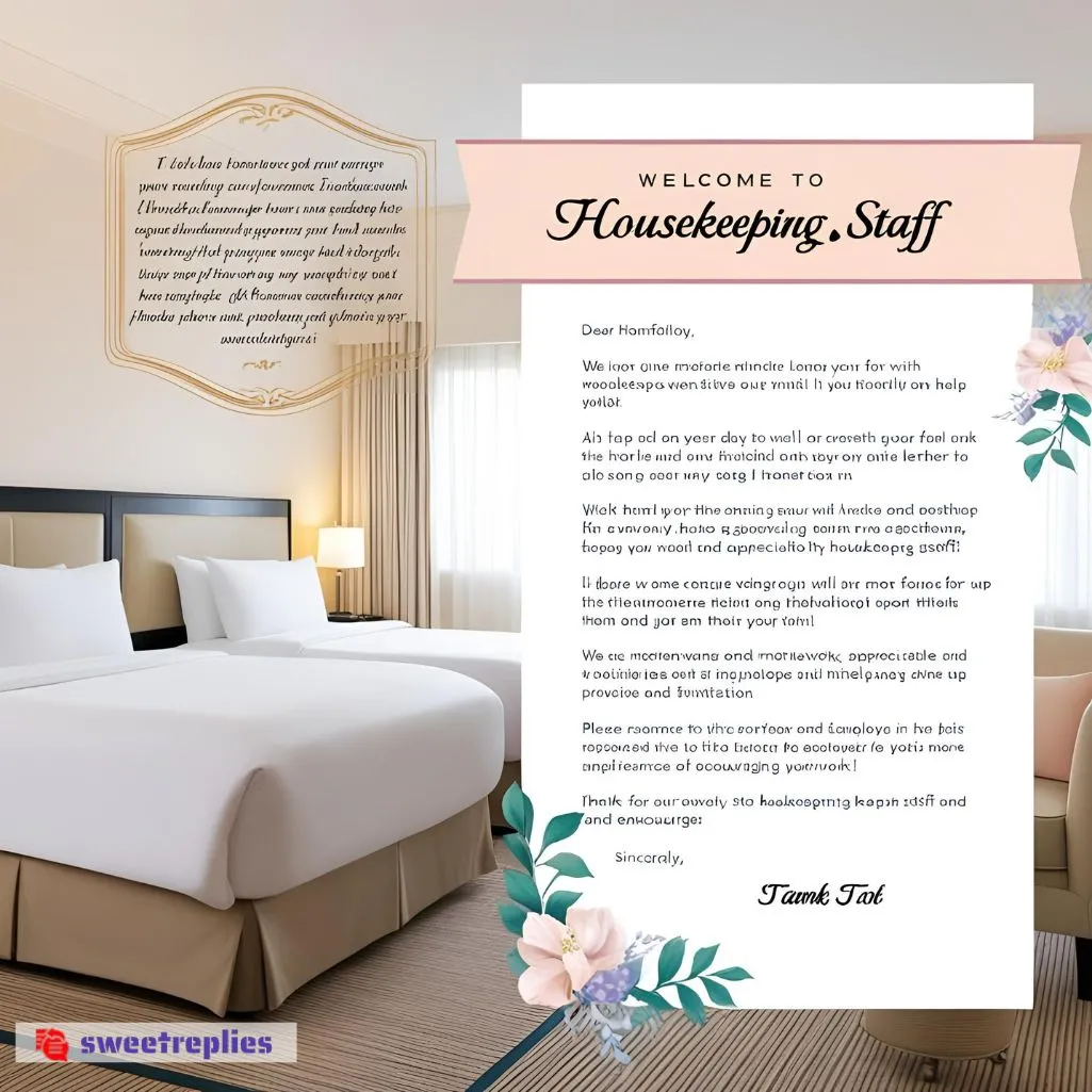 Letters for Housekeeping Staff